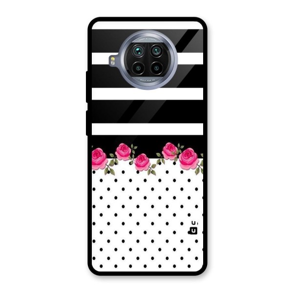 Dots Roses Stripes Glass Back Case for Mi 10i