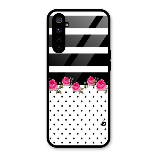 Dots Roses Stripes Glass Back Case for Realme 6