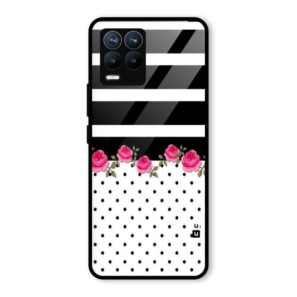 Dots Roses Stripes Glass Back Case for Realme 8