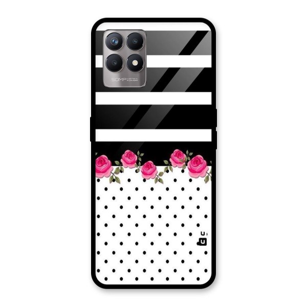 Dots Roses Stripes Glass Back Case for Realme 8i