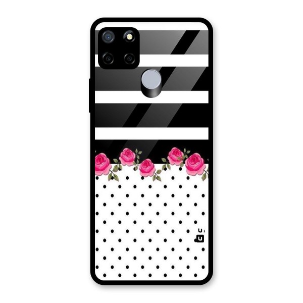 Dots Roses Stripes Glass Back Case for Realme C12