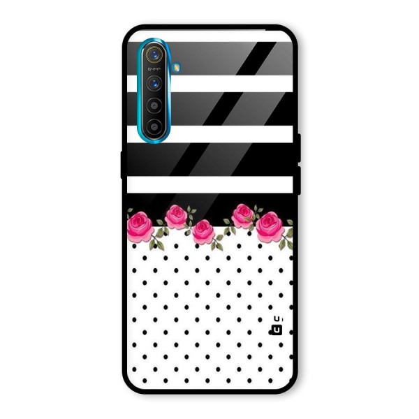 Dots Roses Stripes Glass Back Case for Realme XT