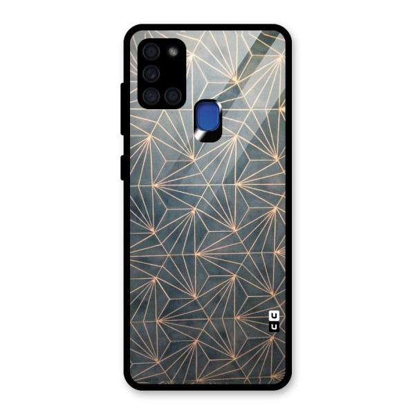 Dotted Lines Pattern Glass Back Case for Galaxy A21s