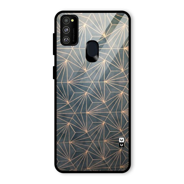 Dotted Lines Pattern Glass Back Case for Galaxy M21