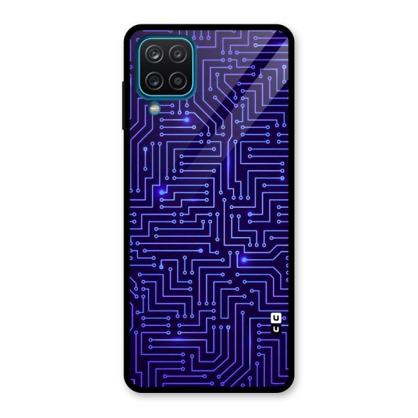 Dotting Lines Glass Back Case for Galaxy A12