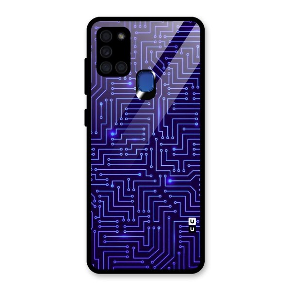 Dotting Lines Glass Back Case for Galaxy A21s