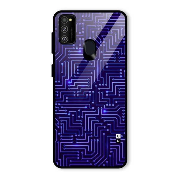 Dotting Lines Glass Back Case for Galaxy M21