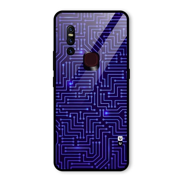 Dotting Lines Glass Back Case for Vivo V15