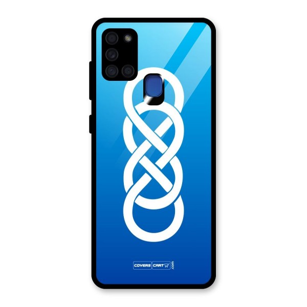 Double Infinity Blue Glass Back Case for Galaxy A21s