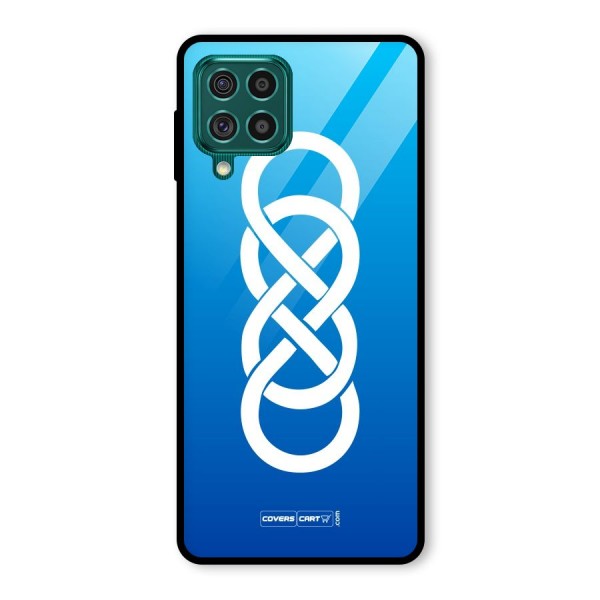 Double Infinity Blue Glass Back Case for Galaxy F62