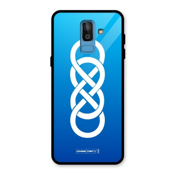 Double Infinity Blue Glass Back Case for Galaxy J8