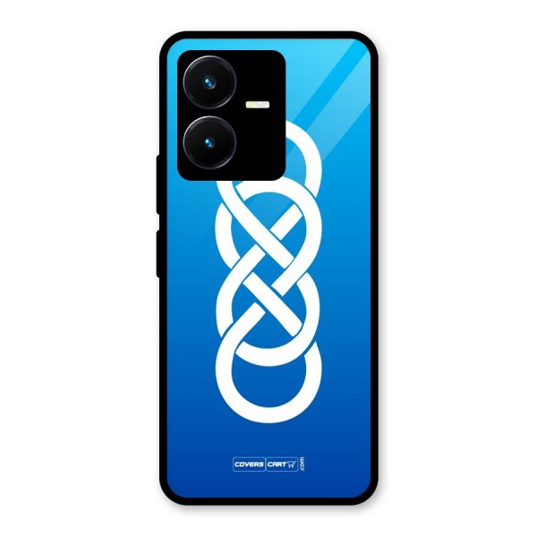 Double Infinity Blue Glass Back Case for Vivo Y22