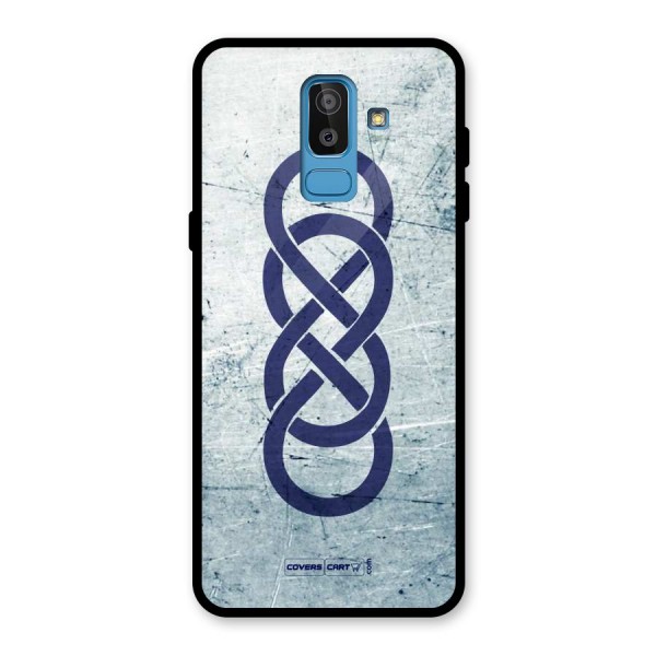 Double Infinity Rough Glass Back Case for Galaxy J8