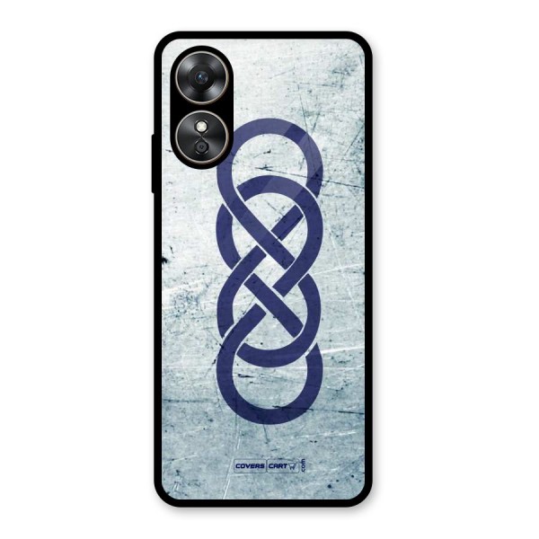 Double Infinity Rough Glass Back Case for Oppo A17