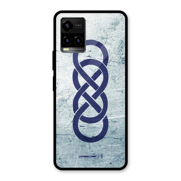 Double Infinity Rough Glass Back Case for Vivo Y21G