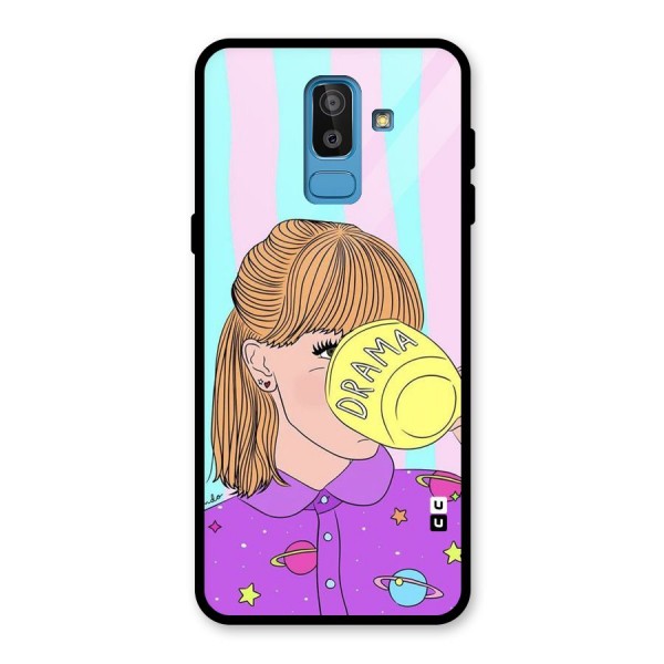 Drama Cup Glass Back Case for Galaxy J8