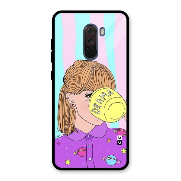 Drama Cup Glass Back Case for Poco F1