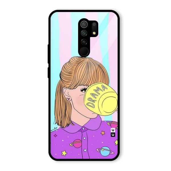 Drama Cup Glass Back Case for Redmi 9 Prime