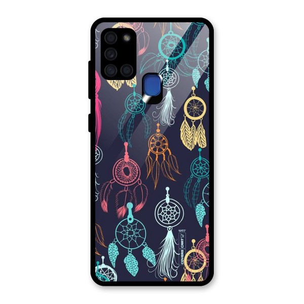 Dream Catcher Pattern Glass Back Case for Galaxy A21s