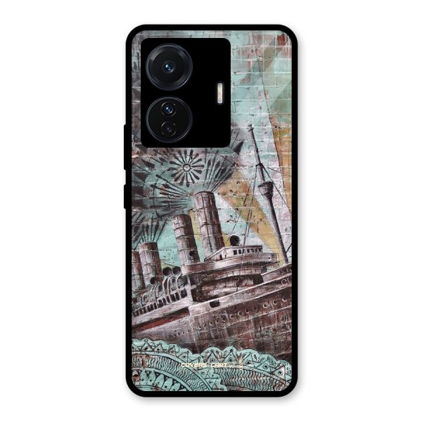 Dream Ship Glass Back Case for Vivo T1 Pro