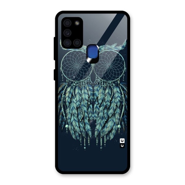 Dreamy Owl Catcher Glass Back Case for Galaxy A21s