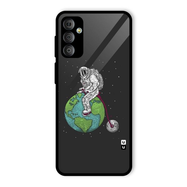 Earth Space Doodle Glass Back Case for Galaxy F23