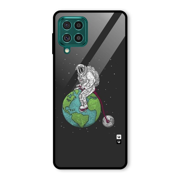 Earth Space Doodle Glass Back Case for Galaxy F62