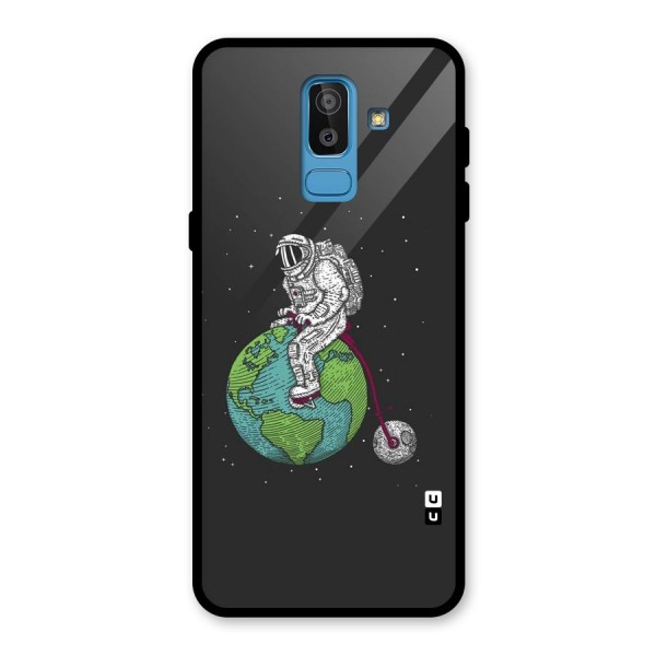 Earth Space Doodle Glass Back Case for Galaxy J8