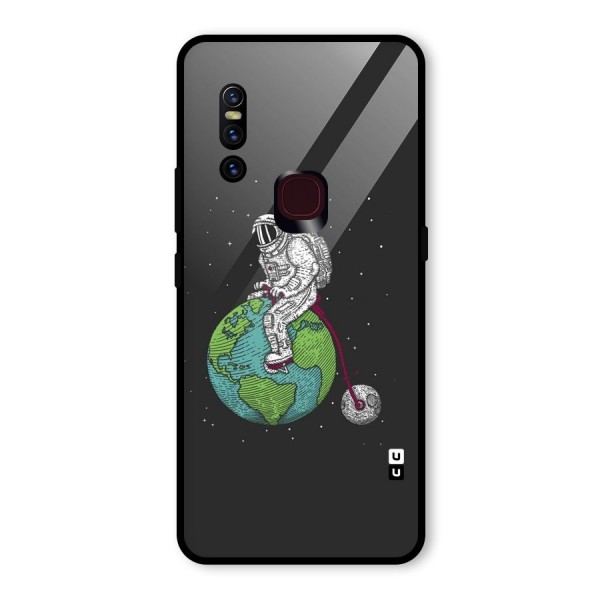 Earth Space Doodle Glass Back Case for Vivo V15