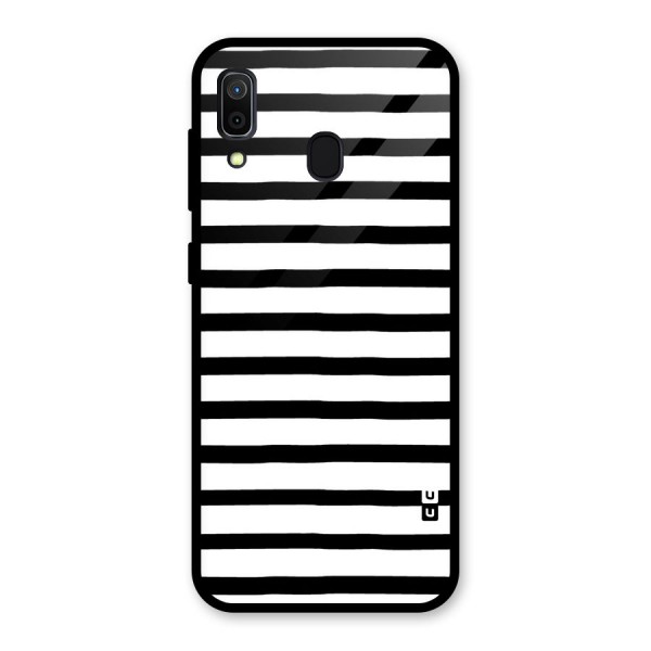 Elegant Basic Stripes Glass Back Case for Galaxy A30