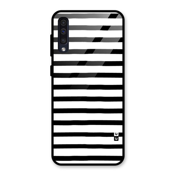 Elegant Basic Stripes Glass Back Case for Galaxy A50s