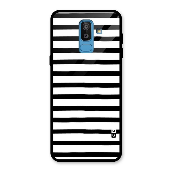 Elegant Basic Stripes Glass Back Case for Galaxy J8