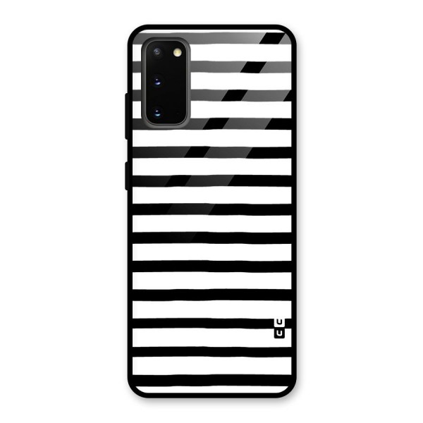 Elegant Basic Stripes Glass Back Case for Galaxy S20