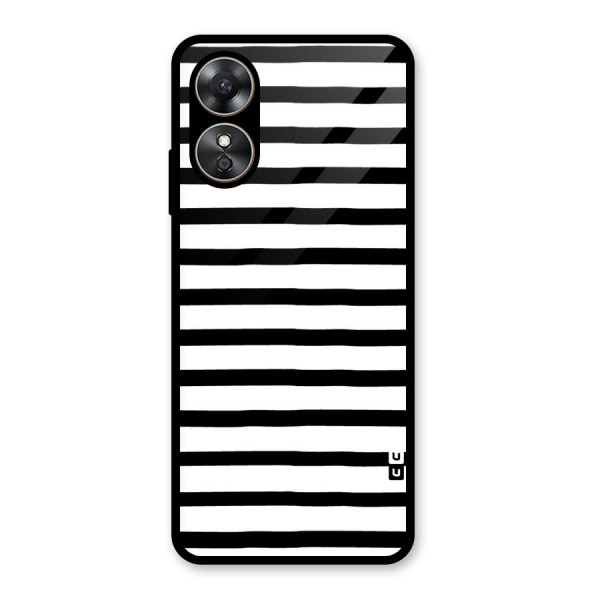 Elegant Basic Stripes Glass Back Case for Oppo A17