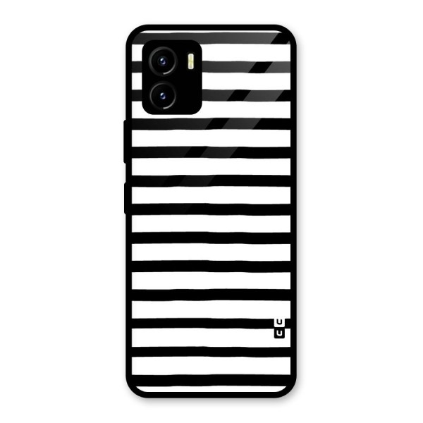 Elegant Basic Stripes Glass Back Case for Vivo Y15s