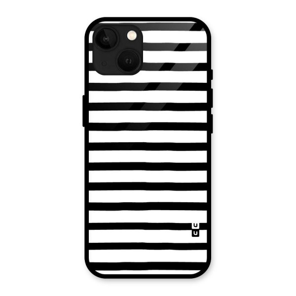 Elegant Basic Stripes Glass Back Case for iPhone 13