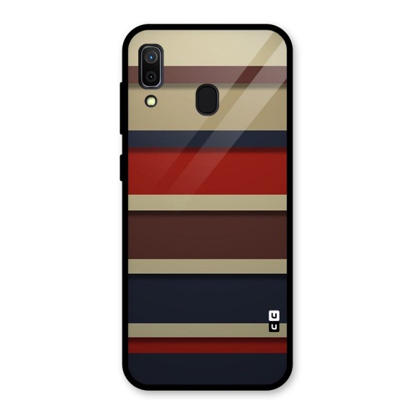 Elegant Stripes Pattern Glass Back Case for Galaxy A30