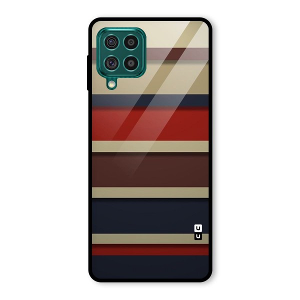 Elegant Stripes Pattern Glass Back Case for Galaxy F62