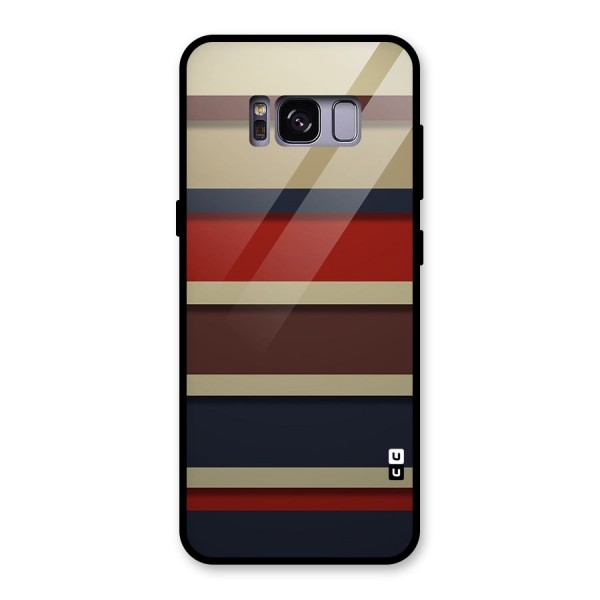 Elegant Stripes Pattern Glass Back Case for Galaxy S8