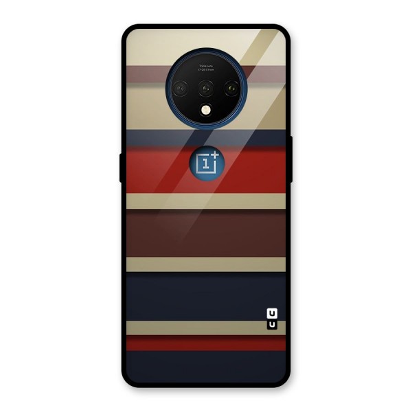 Elegant Stripes Pattern Glass Back Case for OnePlus 7T