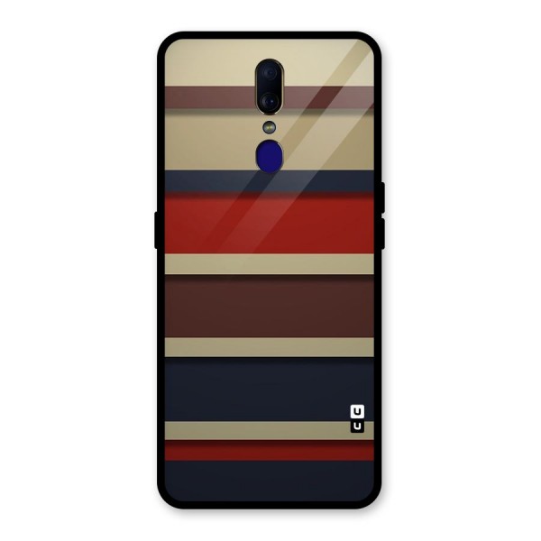 Elegant Stripes Pattern Glass Back Case for Oppo F11