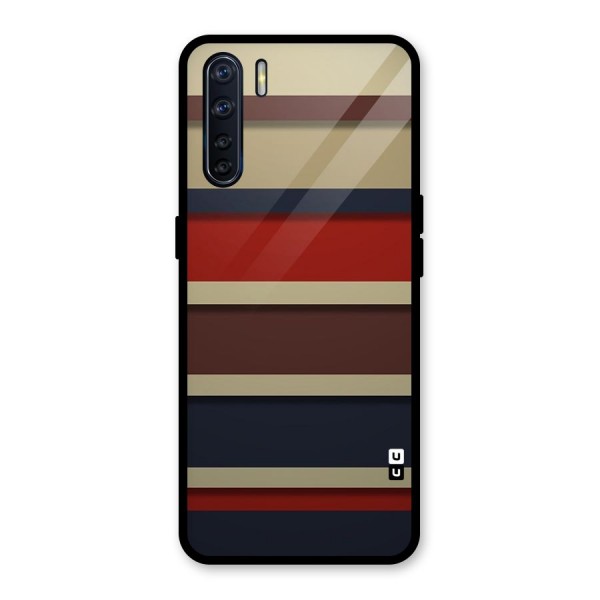 Elegant Stripes Pattern Glass Back Case for Oppo F15