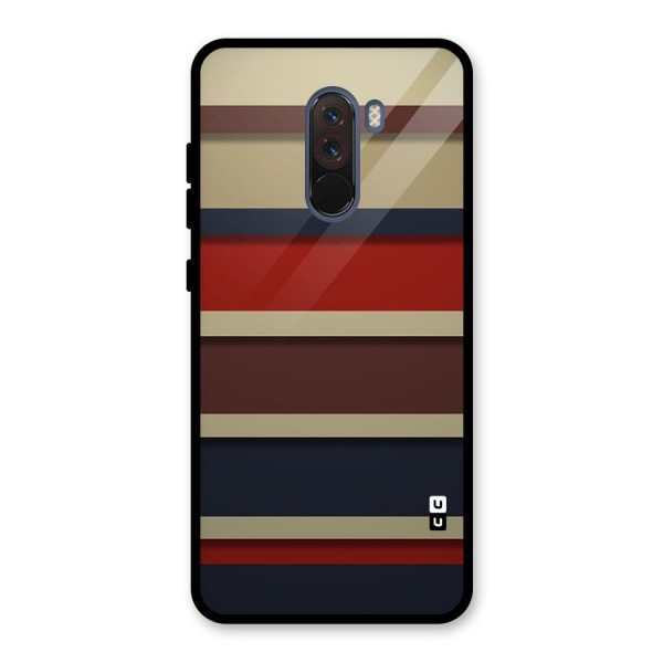 Elegant Stripes Pattern Glass Back Case for Poco F1