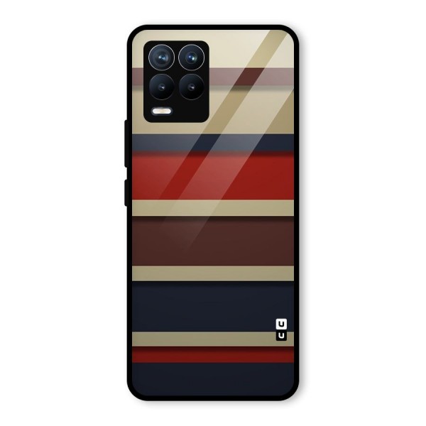 Elegant Stripes Pattern Glass Back Case for Realme 8