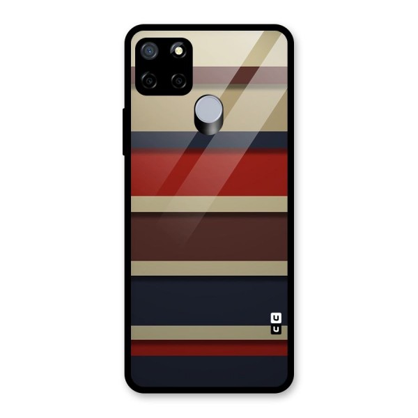 Elegant Stripes Pattern Glass Back Case for Realme C12