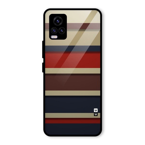 Elegant Stripes Pattern Glass Back Case for Vivo V20