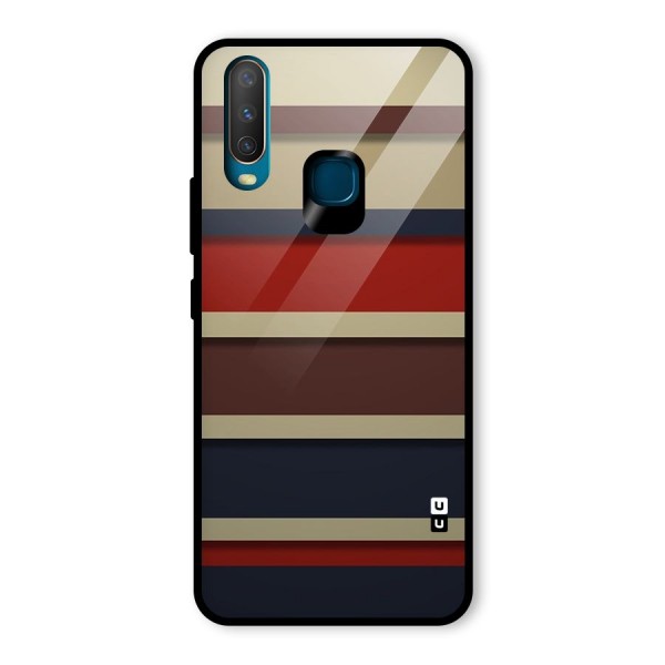 Elegant Stripes Pattern Glass Back Case for Vivo Y12