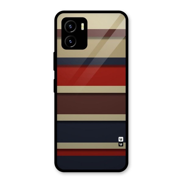 Elegant Stripes Pattern Glass Back Case for Vivo Y15s