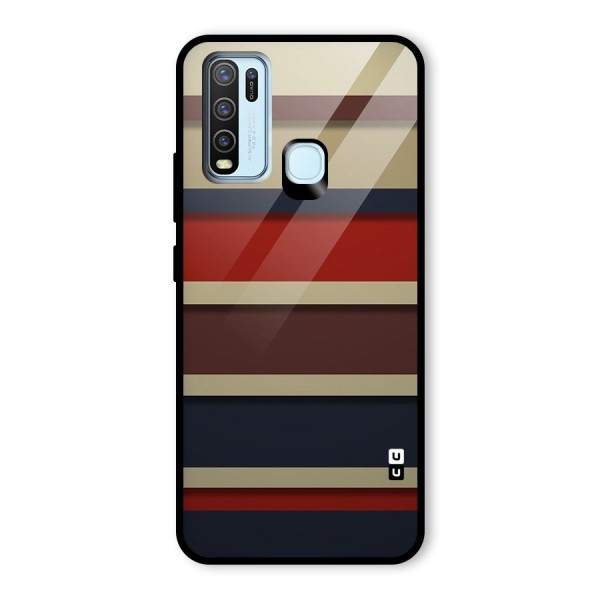 Elegant Stripes Pattern Glass Back Case for Vivo Y30