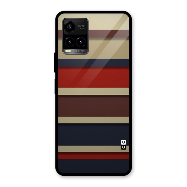 Elegant Stripes Pattern Glass Back Case for Vivo Y33s